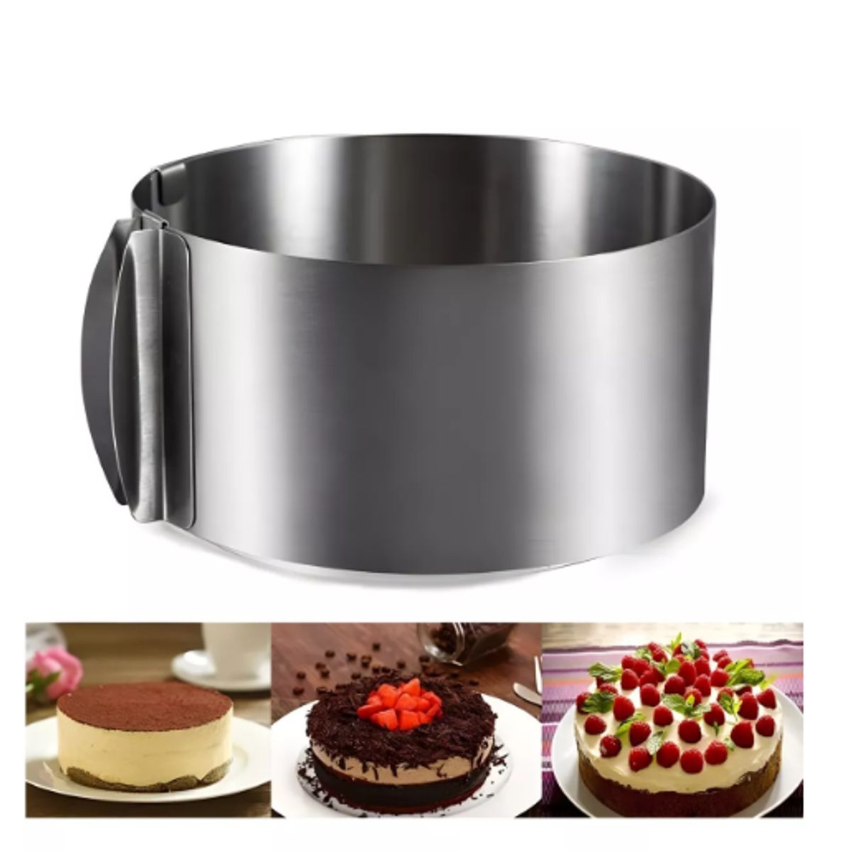 GENERICO - Molde De Torta Moldes Para Tortas Anillo Redondo Ajustable