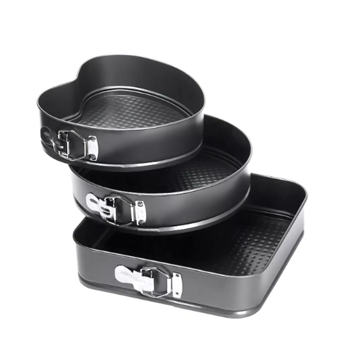 GENERICO - Set 3 Molde De Corazon Desmontable Antiadherente Torta Pan