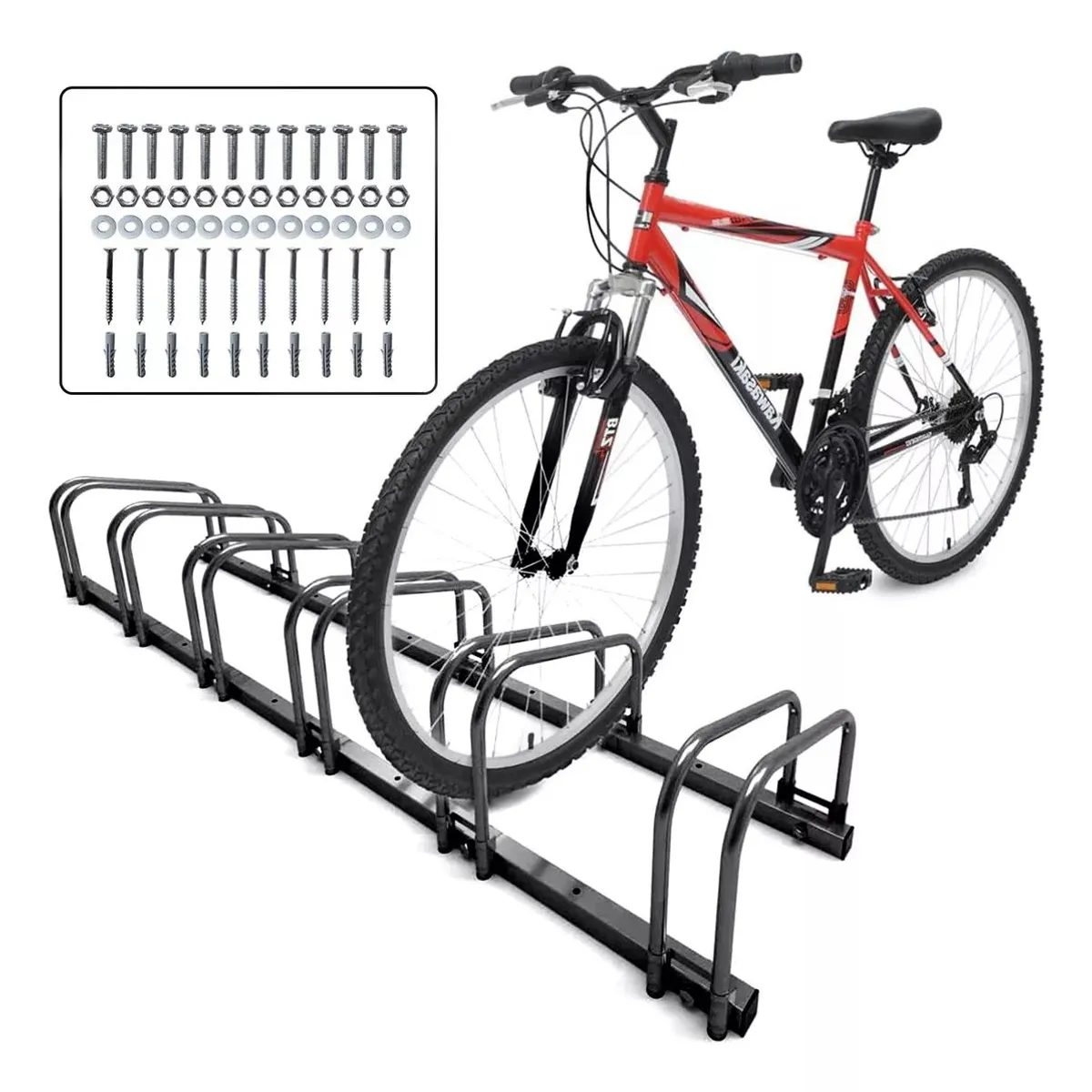 KUANGYE - Bicicletero Soporte Portabicicletas Acero Para 6 Bicicletas