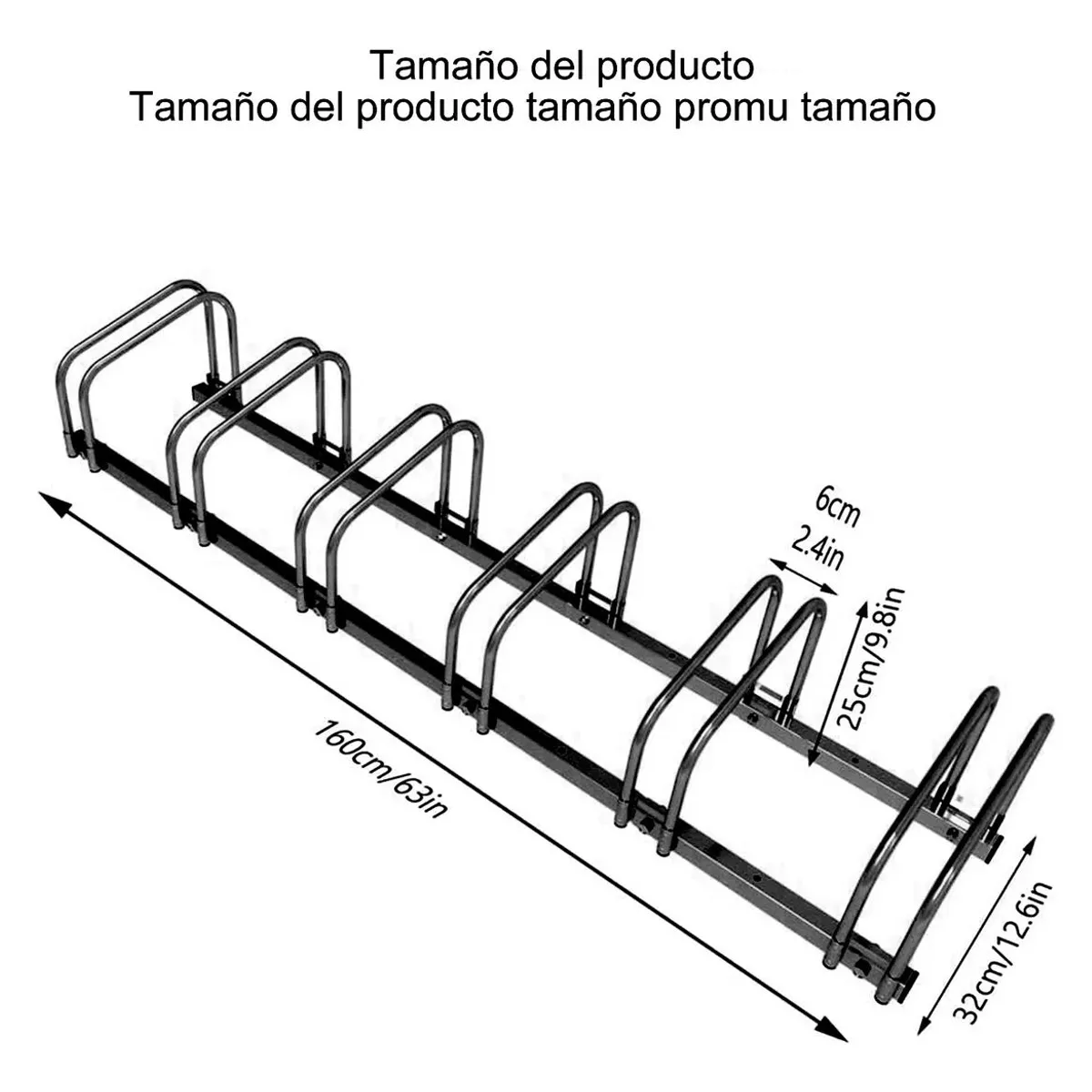 KUANGYE - Bicicletero Soporte Portabicicletas Acero Para 6 Bicicletas