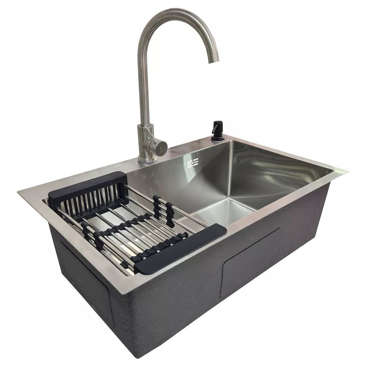 KUANGYE - Promocion Lavaplatos 68x45cms Silver + Llave + Rejilla