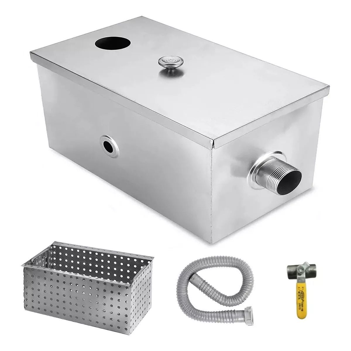 KUANGYE - 500250250mm 100% Acero Inoxidable 40lts Trampa De Grasa