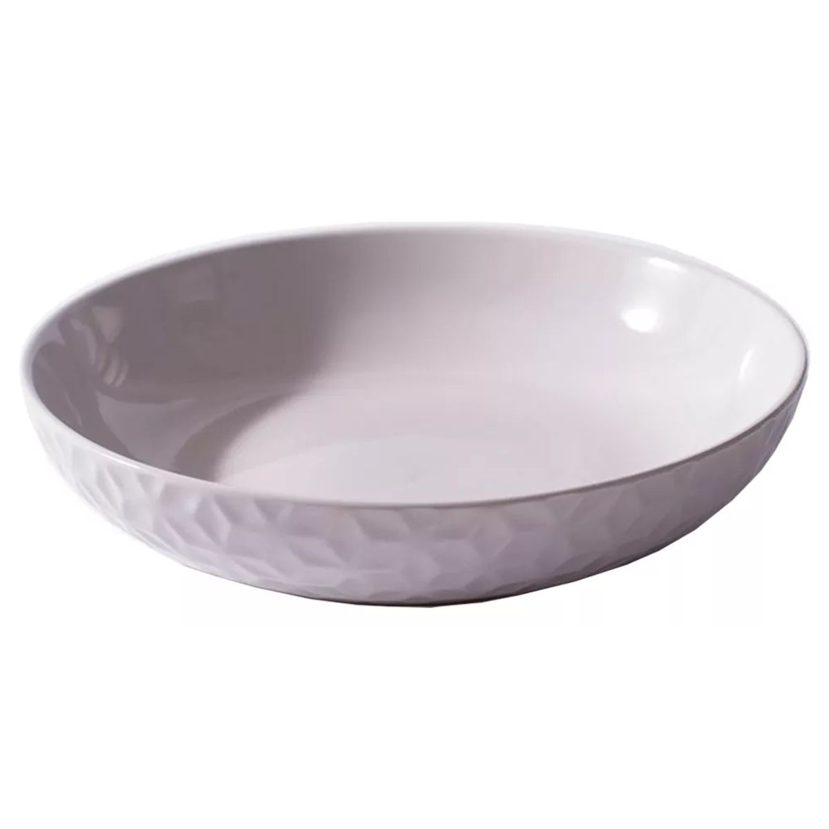 GENERICO - Plato Hondo Sopero Cerámica Geométrico Blanco 214x48mm X4