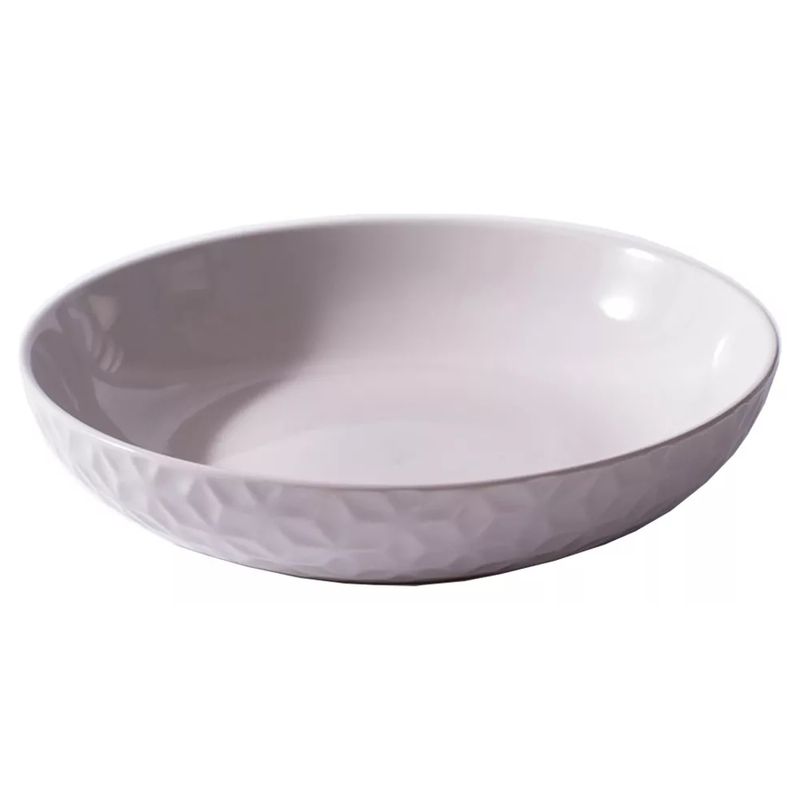 GENERICO - Plato Hondo Sopero Cerámica Geométrico Blanco 214x48mm X4