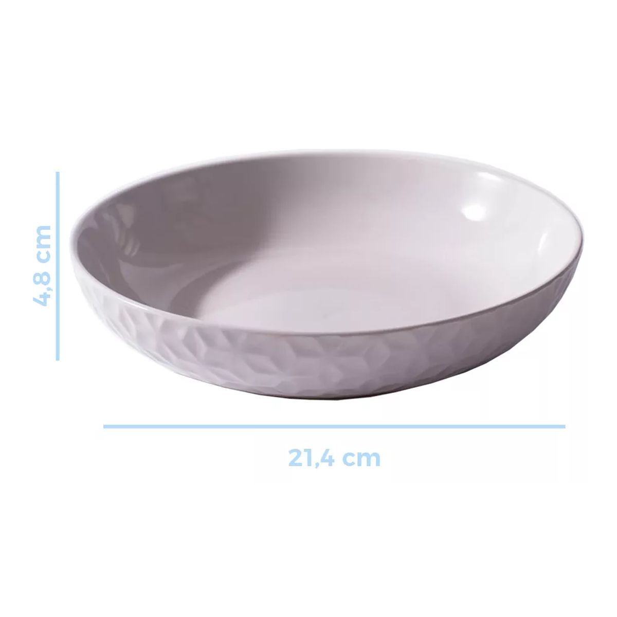 GENERICO - Plato Hondo Sopero Cerámica Geométrico Blanco 214x48mm X4