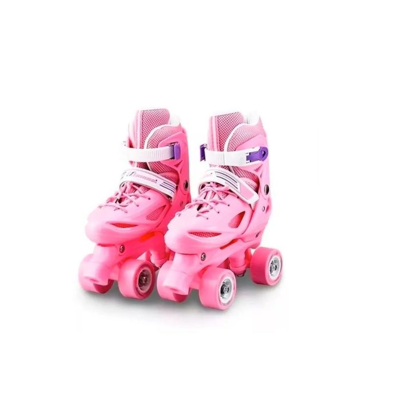 GENERICO - Patines 4 Rueda Ajustable Para Niña S 31-34 Pink