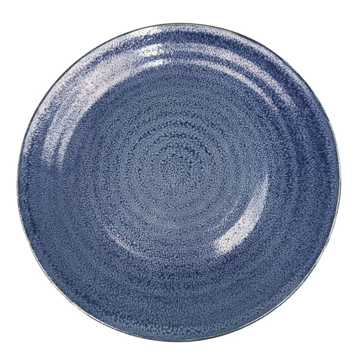 GENERICO - Plato Llano Entrada Cerámica Azul Con Círculos 217mm X6