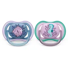 AVENT - Set 2 chupetes ultra air 6-18m Sea niña