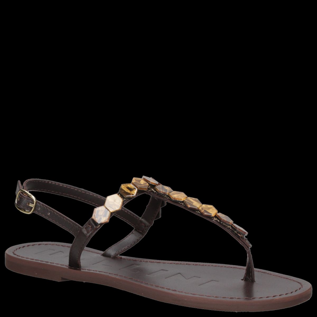 POLLINI - Sandalia Casual Mujer Marrón Pollini