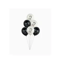 GENERICO - Set de Globos Blanco y Negro 30cm