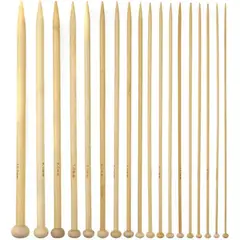 GENERICO - Set De 36 Palillos De Madera Para Tejer 25cm Largo - Bambu