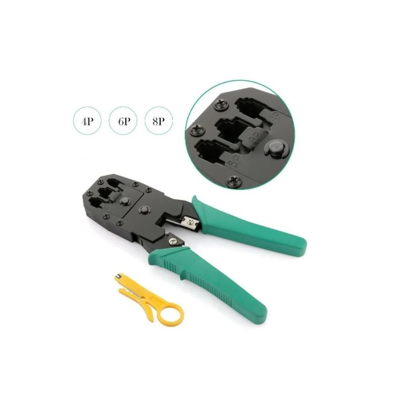 GENERICO - Crimpeadora  Pelacables Incluido Wj-315 Rj45 Rj11 Rj9