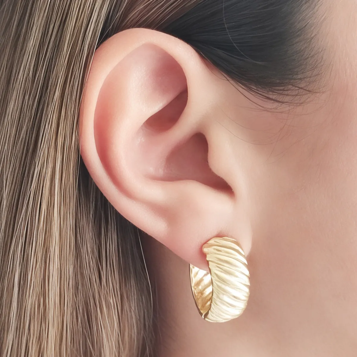 COGGIOLA - Aros Argolla Amanda 18mm Enchapado Oro 18K