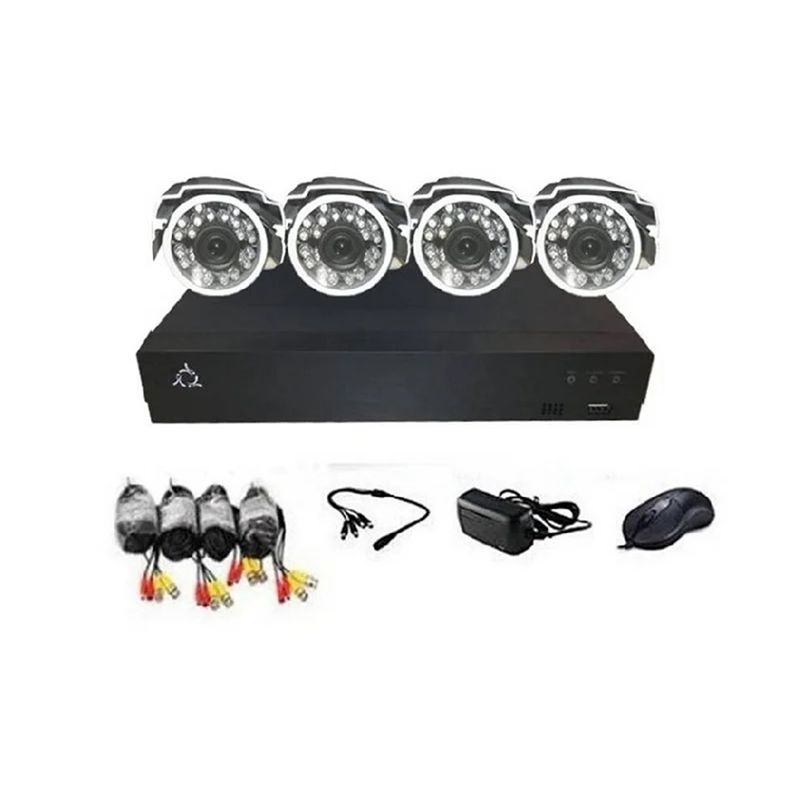 GENERICO - Kit Dvr 4 Canales Con 4 Cámaras Hd 720p