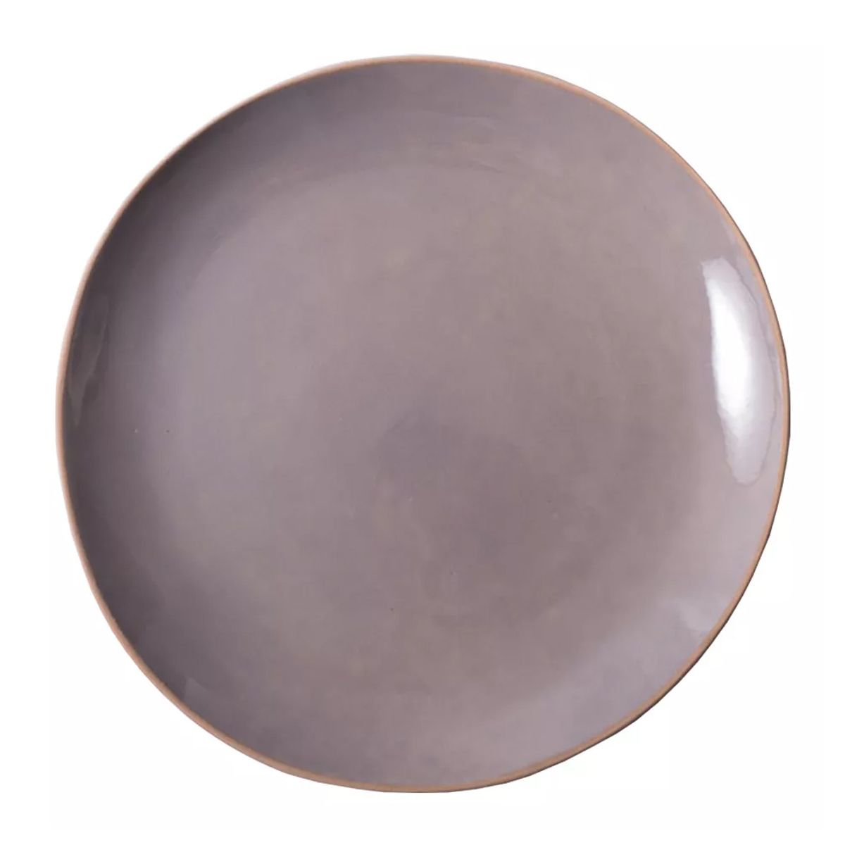 GENERICO - Plato Llano De Fondo Cerámica Gris Borde Dorado 275mm X4