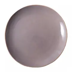 GENERICO - Plato Llano De Fondo Cerámica Gris Borde Dorado 275mm X4