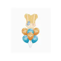 GENERICO - Set de Globos Dorado y Celeste 46x62cm