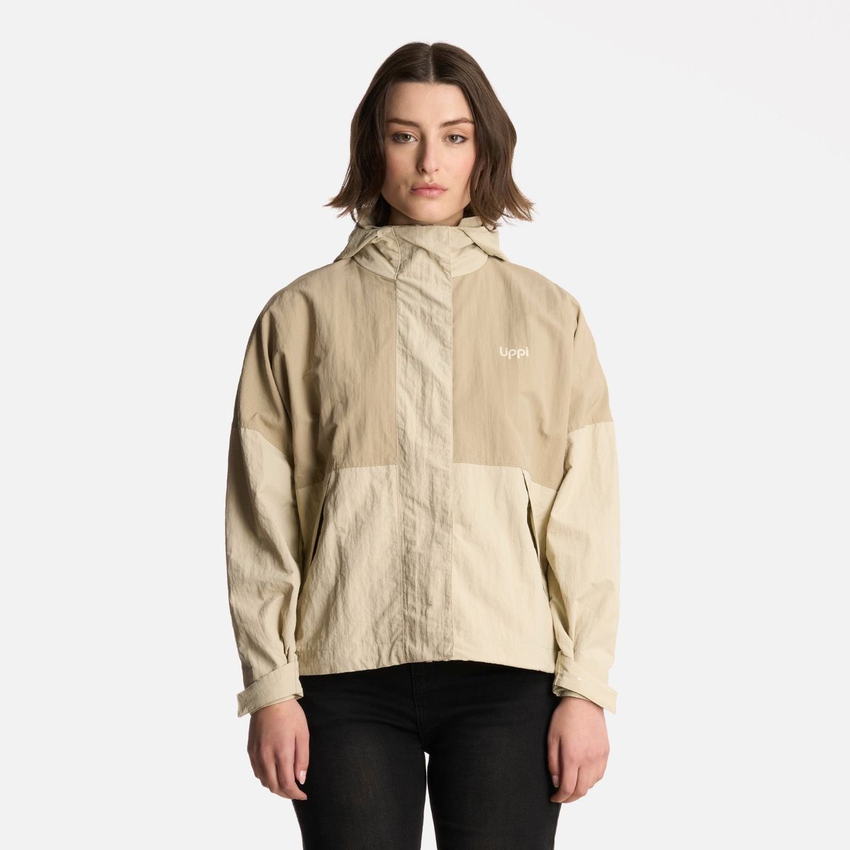 LIPPI - Chaqueta Mujer CityMe WindBreaker Hoody Jacket Taupe Lippi