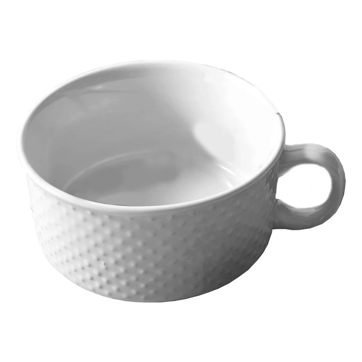 GENERICO - Tazón Con Asa Para Sopa Bowl Cuenco Cerámica 136x71mm X4