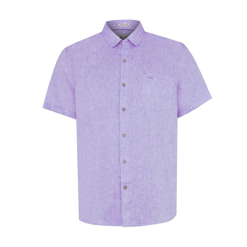 ROCKFORD - camisa Lino Orgánico Morado Linenshort Hombre ROCKFORD_.