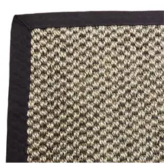 GENERICO - Alfombra Sisal Natural Borde Tela Gris 170x240 cm GA880