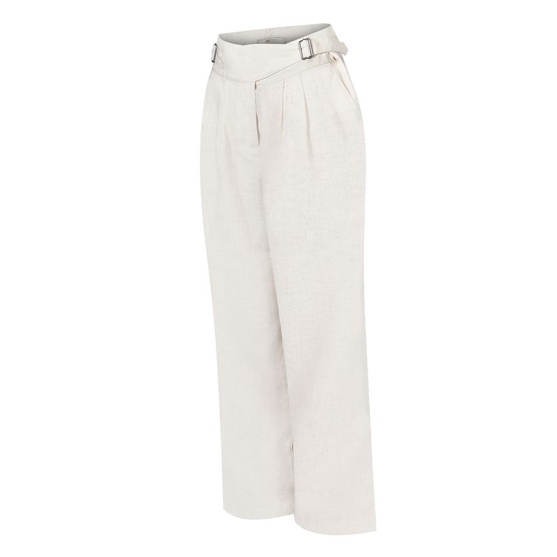 ROCKFORD - Pantalón Lino Orgánico Beige Ava Mujer ROCKFORD