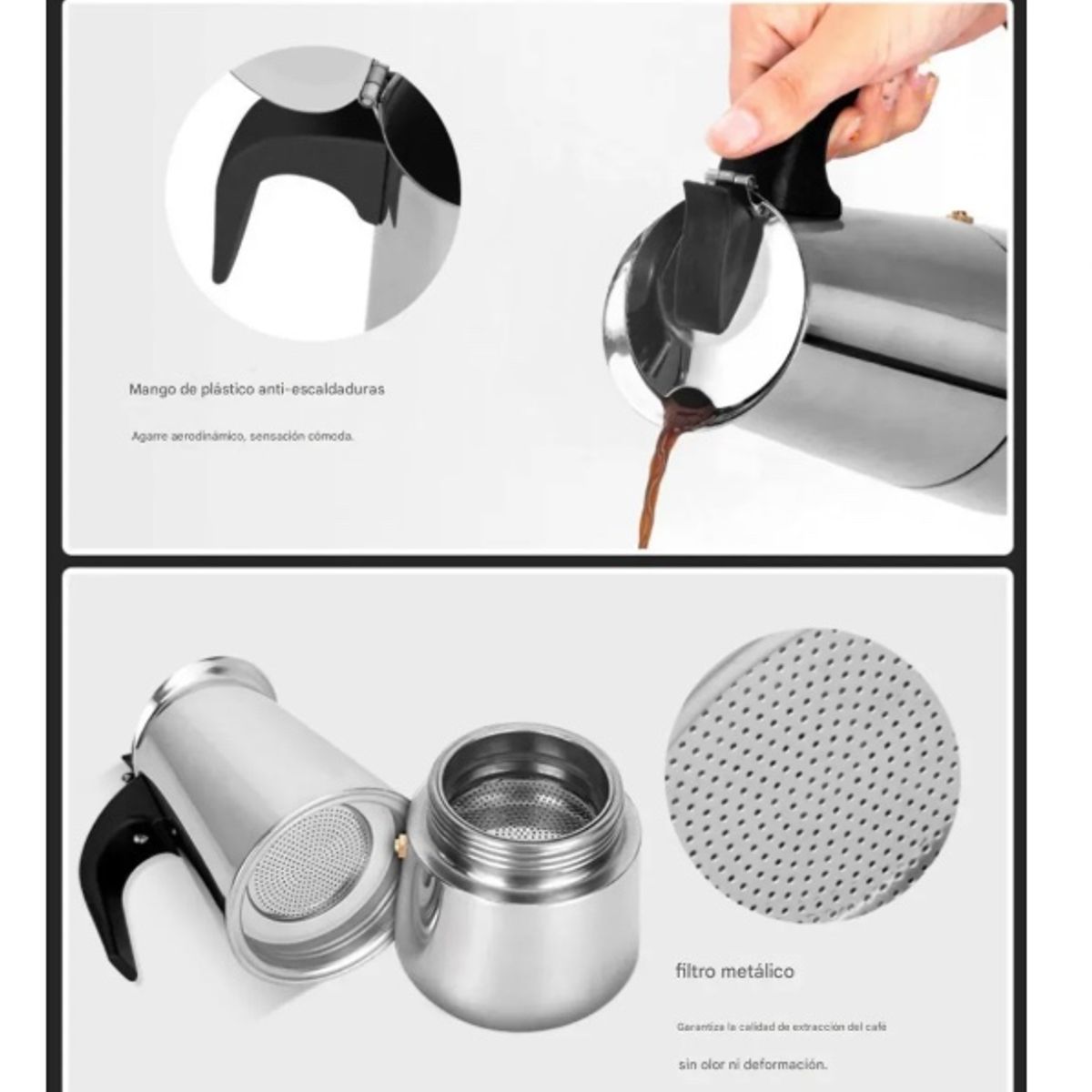 GENERICO - Cafetera Italiana Manual Acero Inoxidable