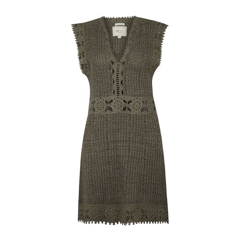 ROCKFORD - vestido Algodón Orgánico Verde Lito Mujer ROCKFORD