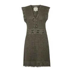 ROCKFORD - Vestido Algodón Orgánico Verde Lito Mujer