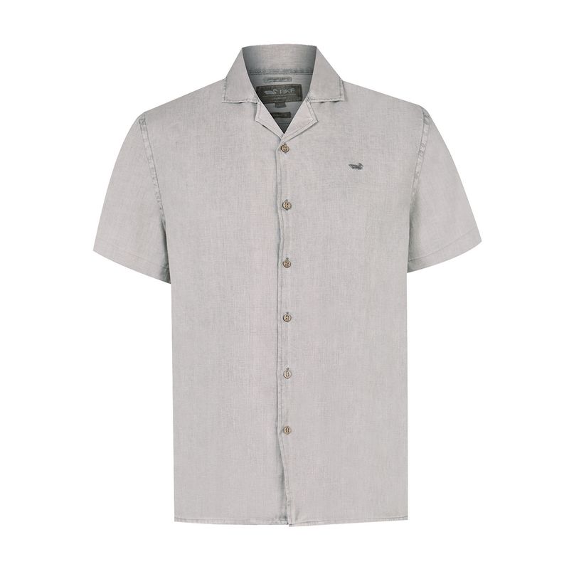 ROCKFORD - camisa Lino Orgánico Gris Braga Hombre ROCKFORD