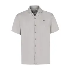 ROCKFORD - Camisa Lino Orgánico Gris Braga Hombre