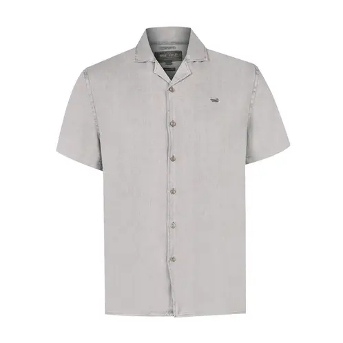 ROCKFORD - Camisa Lino Orgánico Gris Braga Hombre
