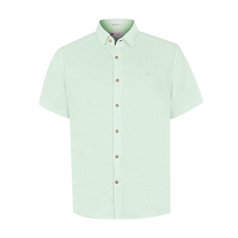 ROCKFORD - camisa Lino Orgánico Verde Linenjer Hombre ROCKFORD