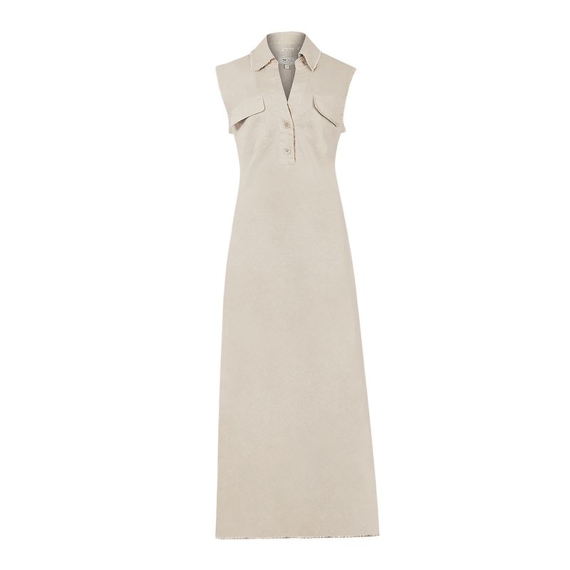 ROCKFORD - vestido Lino Orgánico Beige Moai Mujer ROCKFORD