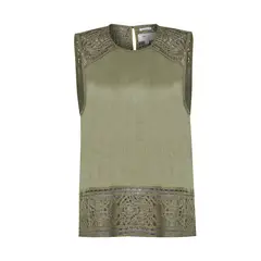 ROCKFORD - Blusa Lino Orgánico Verde Mele Mujer