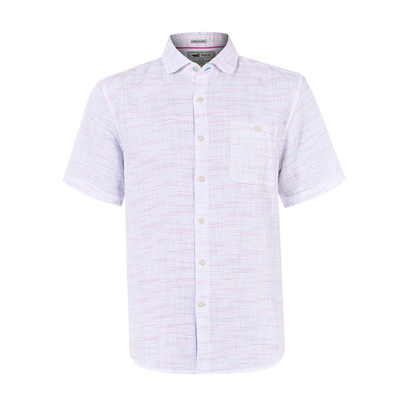 ROCKFORD - camisa Lino Orgánico Rojo Marbled Hombre ROCKFORD