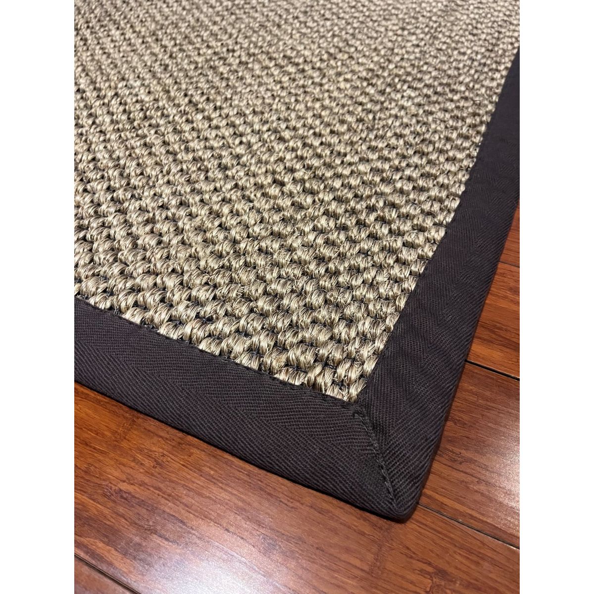 GENERICO - Alfombra Sisal Natural Borde Tela Gris 200x300 cm GA880
