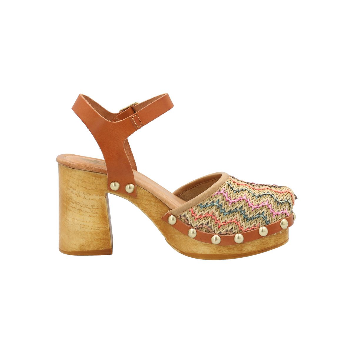 ROCKFORD - Sueco Cuero Mujer Azafran Multicolor ROCKFORD