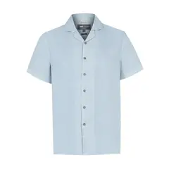 ROCKFORD - Camisa Lino Orgánico Celeste Braga Hombre ROCKFORD_.