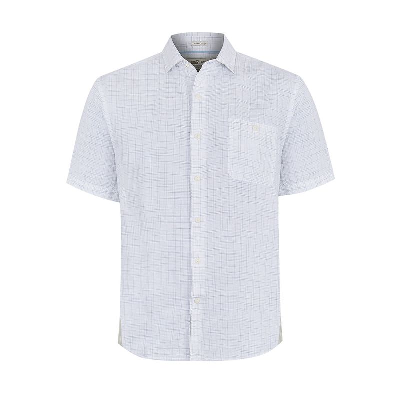 ROCKFORD - Camisa Lino Orgánico Verde Marbled Hombre ROCKFORD_.