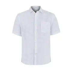 ROCKFORD - Camisa Lino Orgánico Verde Marbled Hombre
