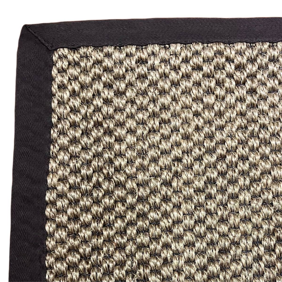 GENERICO - Alfombra Sisal Natural Borde Tela Gris 250x350 cm GA880