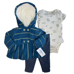 GENERICO - CONJUNTO BEBÉ NIÑA CALZA BODY Y CHAQUETA MARCA CARTERS