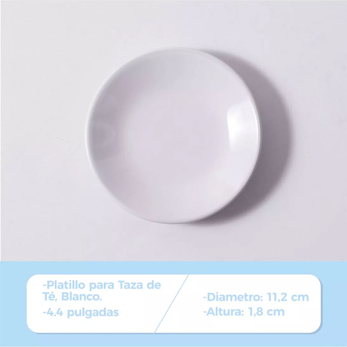 GENERICO - Platillo Para Taza De Té Café Cerámica Liso Blanco 112mm X6