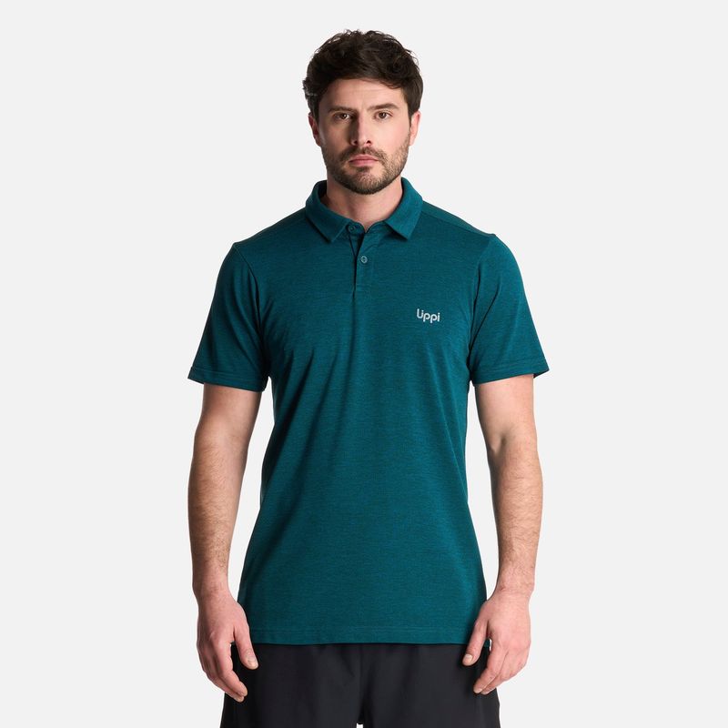 LIPPI - Polera Hombre B-Classic Seamless Polo Petroleo Melange Lippi
