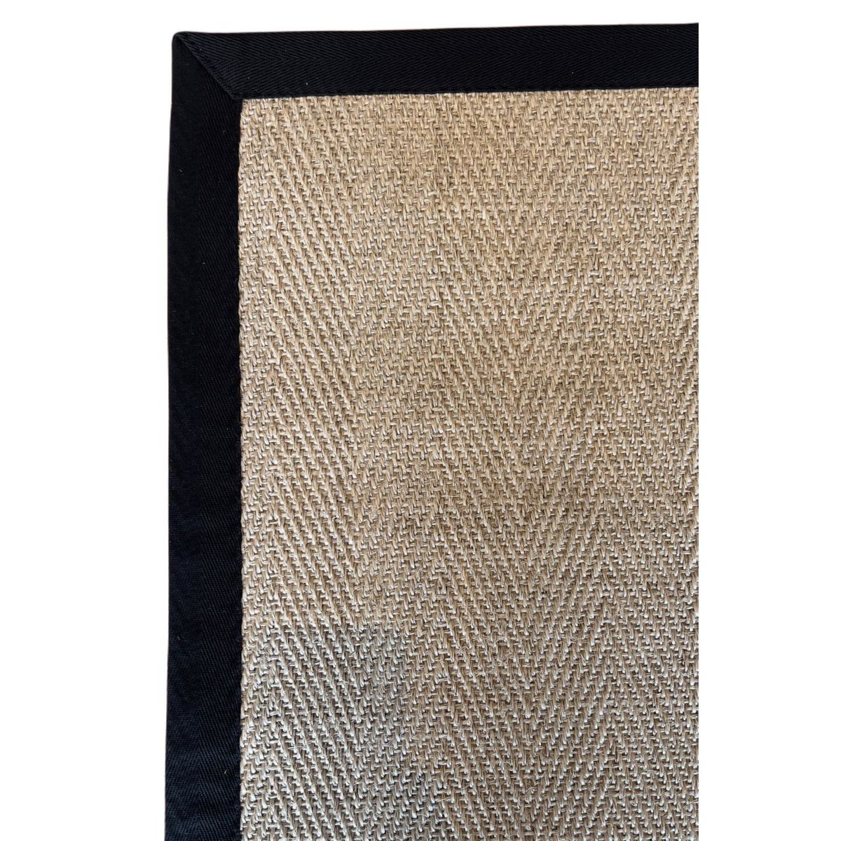 GENERICO - Alfombra Sisal Natural Borde Negro 170x240 cm VB1065