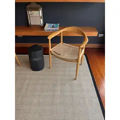 GENERICO - Alfombra Sisal Natural Borde Negro 200x300 cm VB1065