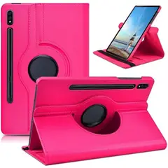 GENERICO - Carcasa Funda Giratoria Para Samsung Tab S7 Plus T970 S7+ Fucsia