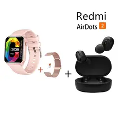 XIAOMI - Reloj inteligente resistente al agua+XIAOMI Redmi AirDots2 combo -Rosa