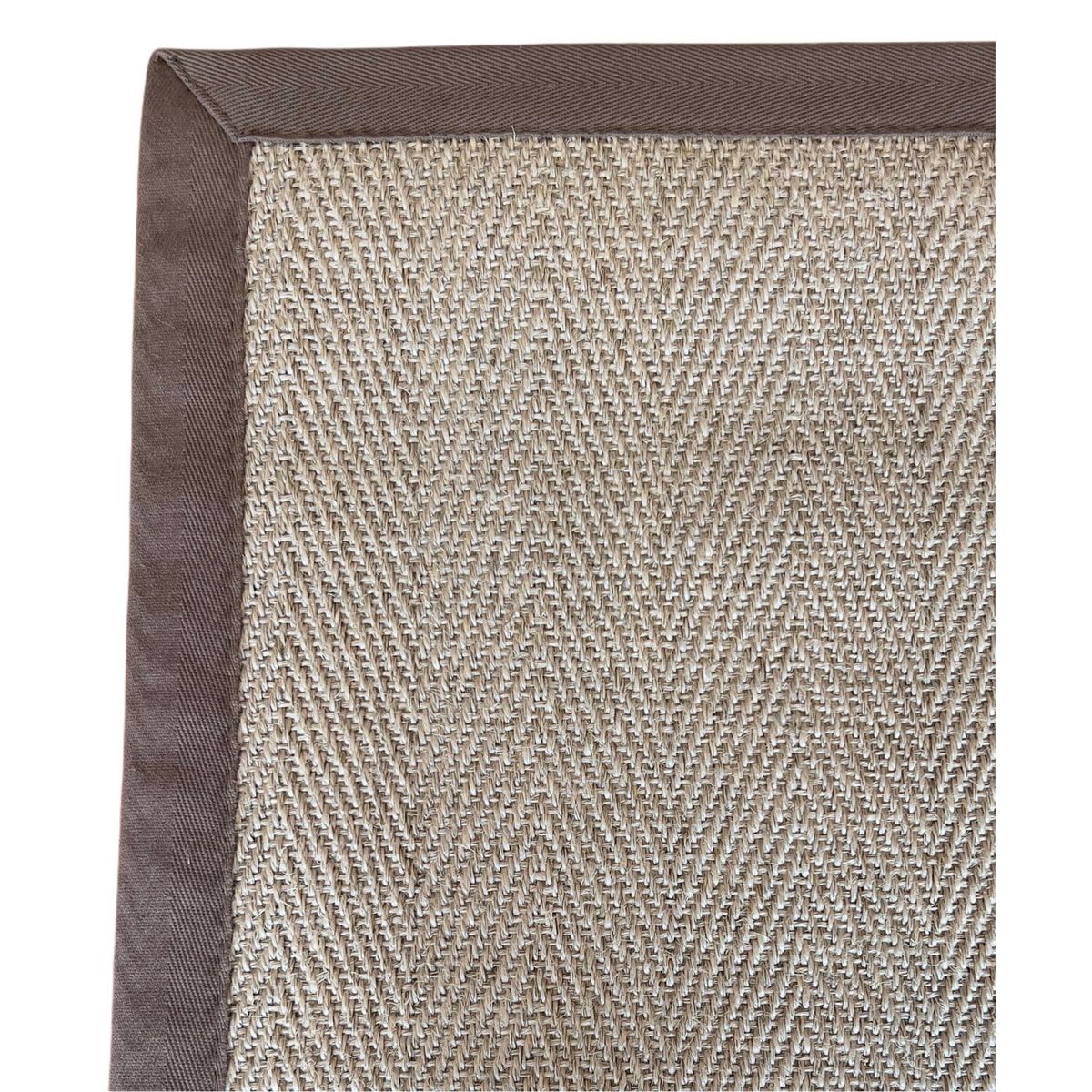GENERICO - Alfombra Sisal Natural Borde Café 170x240 cm VB1065